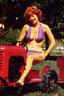 Tractor Driver Bikini Florida Postcard